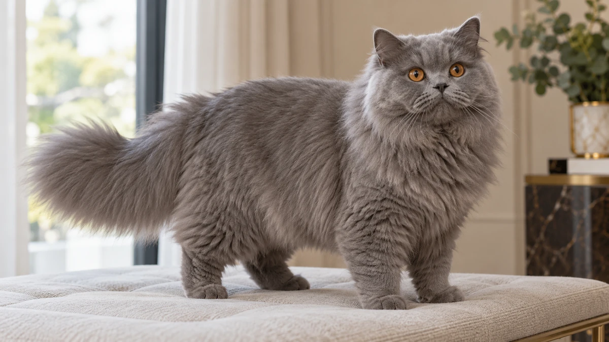 British Longhair kedi — mavi (gri)