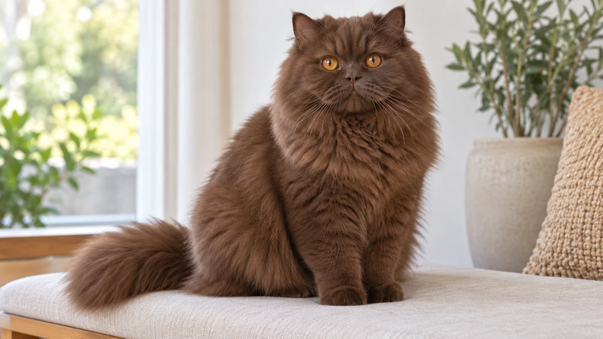 British Longhair kedi — çikolata