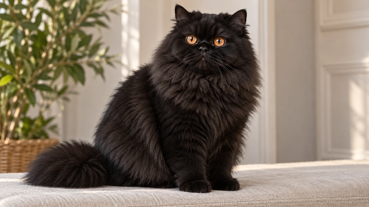 British Longhair kedi — siyah