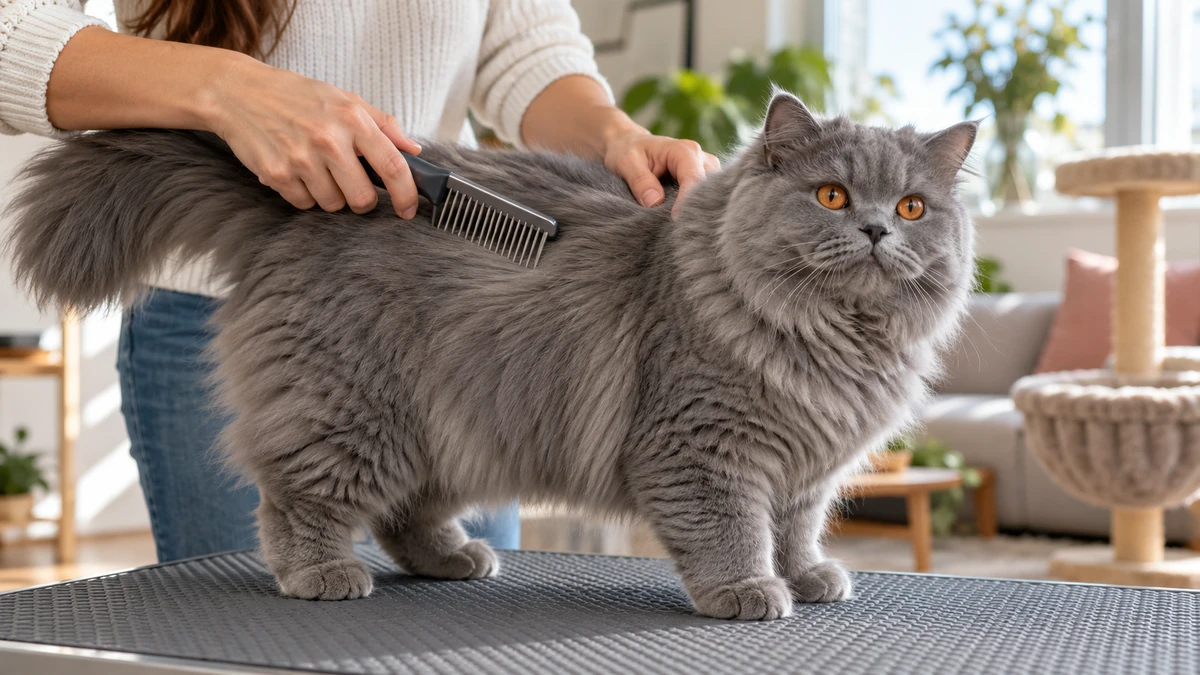 British Longhair yavru kedi — tüy bakımı ve fırçalama