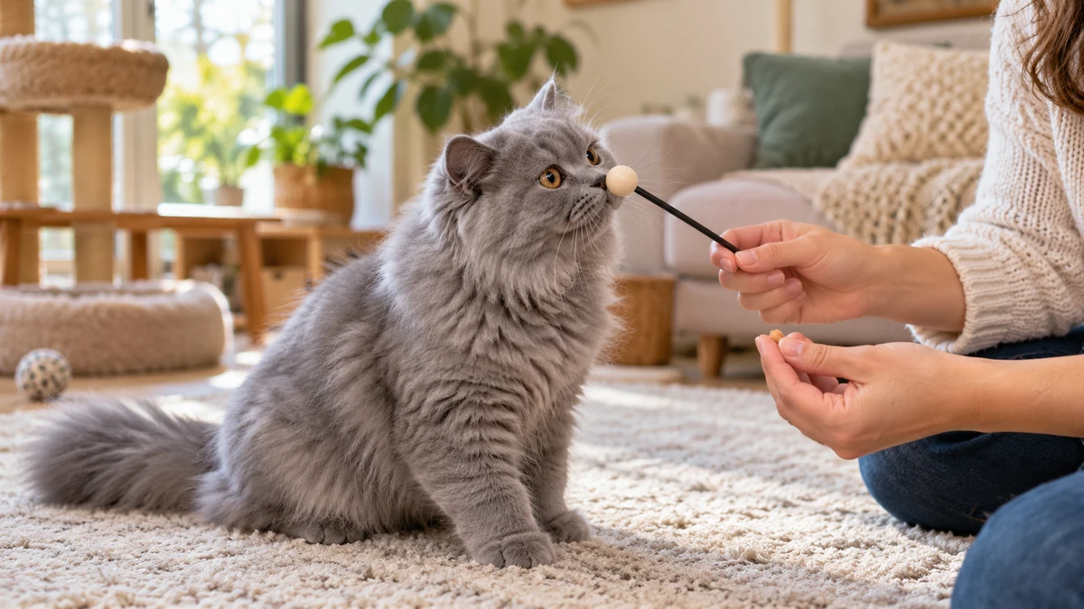 British Longhair yavru kedi — oyun ve eğitim